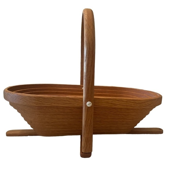 Vtg. Collapsible Wooden Basket & Trivet - Picture 4 of 5